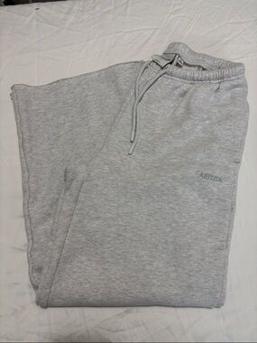 Aritzia Heather Light Gray Fleece Sweatpants